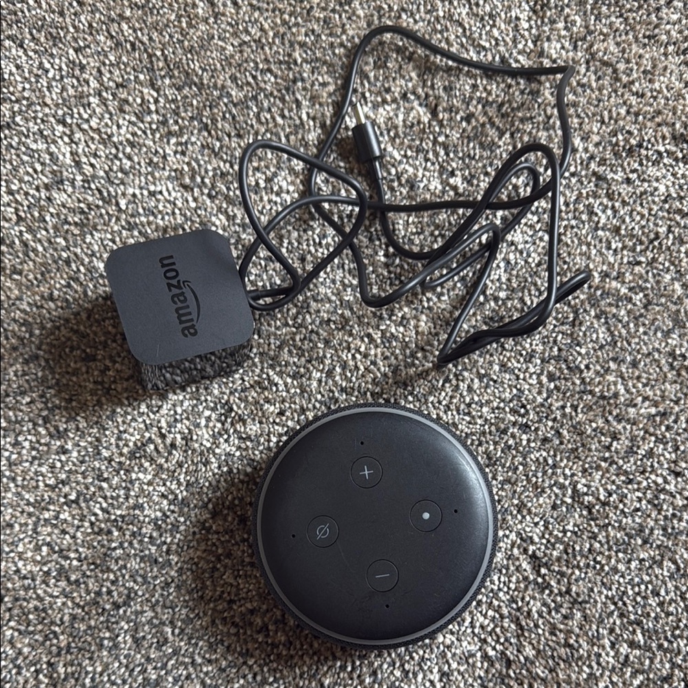 Amazon Echo Dot (3rd Gen) Black Smart Speaker with Power Adapter